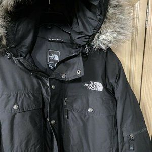 The NORTH FACE Black Fur Hyvent Down Parka Jacket